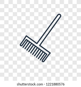 Broom cleanin concept vector linear icon isolated on transparent background, Broom cleanin concept transparency concept in outline style