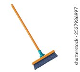 Broom. Cleaning brush. Vector illustration isolated on white background.