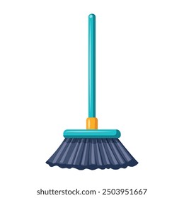 Broom. Cleaning brush. Vector illustration isolated on white background.