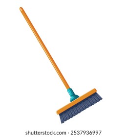 Broom. Cleaning brush. Vector illustration isolated on white background.