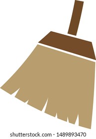 Broom cleaning house chore vector icon color