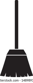 Broom cleaning house chore vector icon
