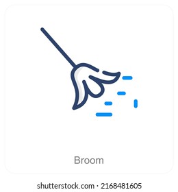Broom And Cleaning Icon Concept