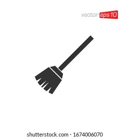 Broom Cleaning Icon Design Vector