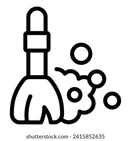 Broom cleaning icon outline vector. Home floor. Clean space mop