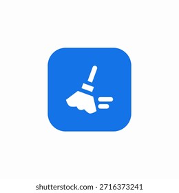 Icono de limpieza de escoba Vector de letrero