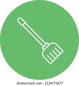 Broom Cleaning line circle icon vector image. Can also be used for web apps, mobile apps and print media.