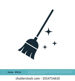 Broom - Cleaning Service Equipment Icon Vector Logo Template Illustration Design. Vector EPS 10.