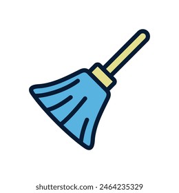 Servicio de limpieza de escobas Icono Plantilla de Vector EPS 10