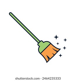 Broom Cleaning Service Icon Vector Template EPS 10