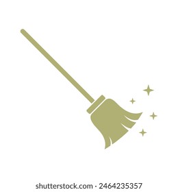 Broom Cleaning Service Icon Vector Template EPS 10