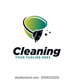 Broom cleaning service logo design