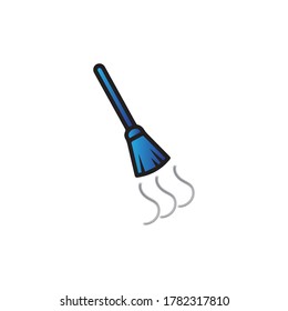 Broom cleaning Simple vector modern icon design illustration