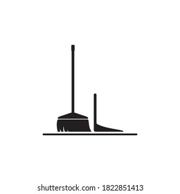 Broom cleaning Simple vector modern icon design illustration