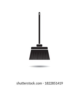 Broom cleaning Simple vector modern icon design illustration