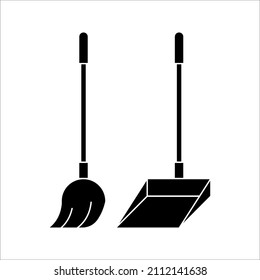 Broom cleaning Simple vector modern icon design illustration on white background. eps 10
