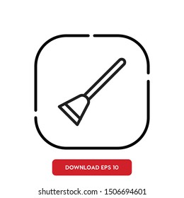 Broom, cleaning symbol outline vector icon