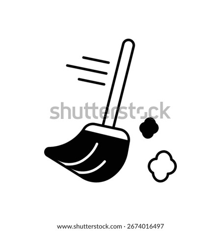 Broom Cleaning Tool Fill Icon: Housework and Tidying