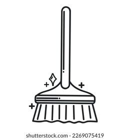 broom cleaning tool icon isolated