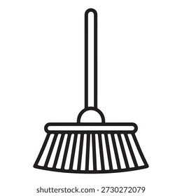 Icono de contorno de herramienta de limpieza de escoba