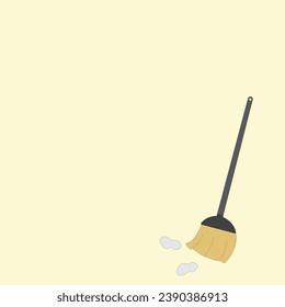 Broom cleaning vector illustration.  Sweeper for cleaning floors