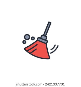 Icono de limpieza de la habitación. vector.Curso editable.Signo de estilo lineal para uso de diseño web,logotipo.Ilustración de símbolo.