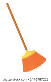 Broom color vector illustration. Simple illustration of broom vector icon for web design isolated on white background.
