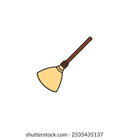 Broom colored vector icon on white background. Stock vector EPS10
