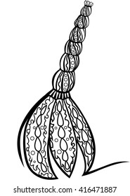 Broom for coloring book