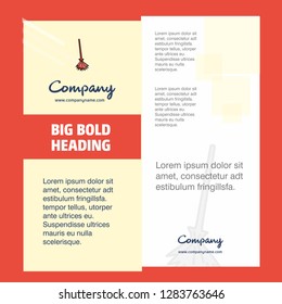 Broom  Company Brochure Title Page Design. Company profile, annual report, presentations, leaflet Vector Background