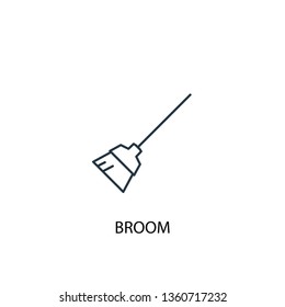 broom concept line icon. Simple element illustration. broom concept outline symbol design. Can be used for web and mobile UI/UX