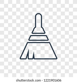 Broom concept vector linear icon isolated on transparent background, Broom concept transparency concept in outline style