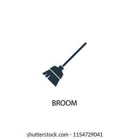 broom creative icon. Simple element illustration. broom concept symbol design from Cleaning collection. Can be used for web and mobile.