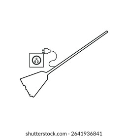 Broom with a current socket