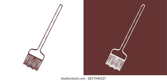 Broom doodle illustration features cute hand drawn cleaning tool equipment element. Simple kawaii household sweeper icon graphic for kids sticker t-shirt print layout clip art.