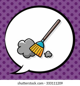 broom doodle, speech bubble