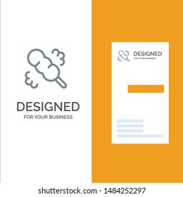 Broom, Duster, Wash Grey Logo Design and Business Card Template. Vector Icon Template background