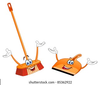 Broom And Dustpan Cartoon