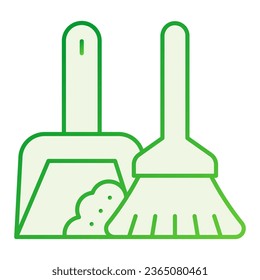 Icono plano de escoba y papa. Herramientas de limpieza iconos grises en estilo plano de moda. Diseño de estilo gradiente doméstico, diseñado para web y app. Eps 10