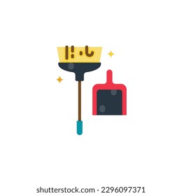 Escoba con íconos planos de tambor. Ilustración vectorial. Icono aislado adecuado para web, infografías, interfaz y aplicaciones.