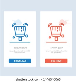 Broom, Dustpan, Sweep  Blue and Red Download and Buy Now web Widget Card Template