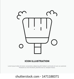 Broom, Dustpan, Sweep Line Icon Vector. Vector Icon Template background