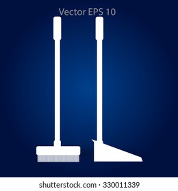 broom and dustpan vector illustration