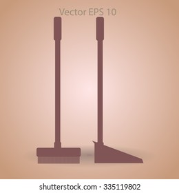 broom and dustpan vector illustration