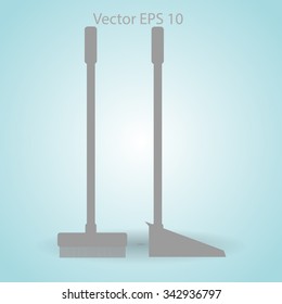 broom and dustpan vector illustration