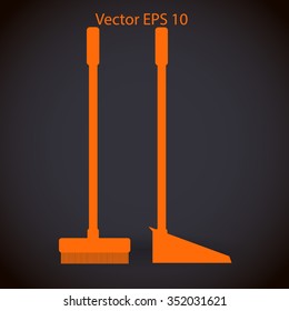 broom and dustpan vector illustration