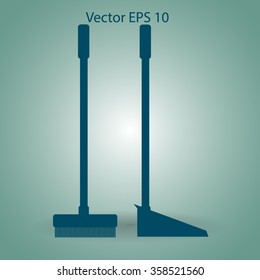 broom and dustpan vector illustration