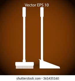 broom and dustpan vector illustration
