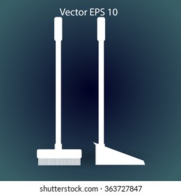 broom and dustpan vector illustration