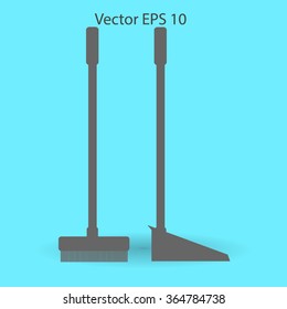 broom and dustpan vector illustration